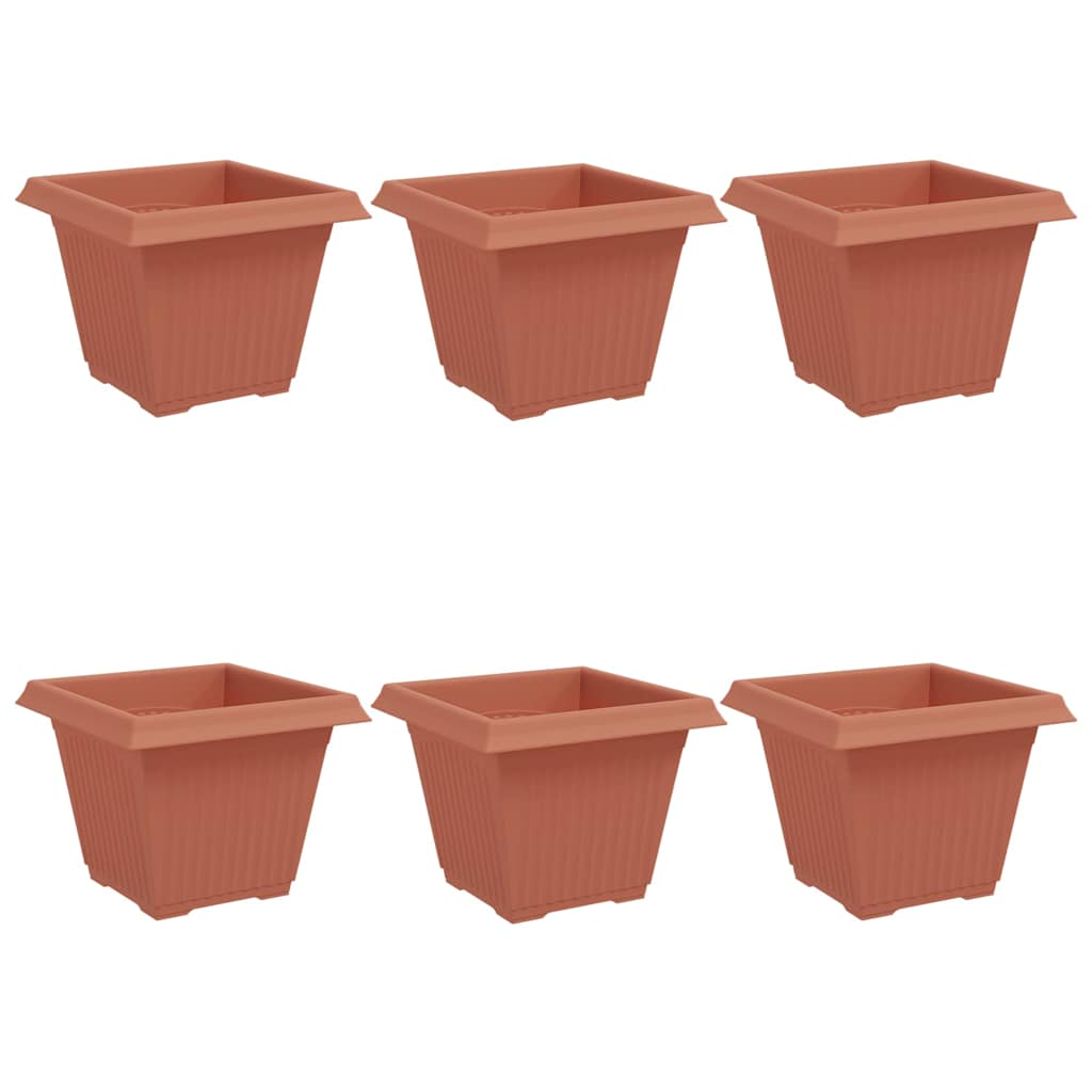 Kvadratna saksija za cvijeće 6 pcs Crvena cigla 38 x 38 x 30 cm