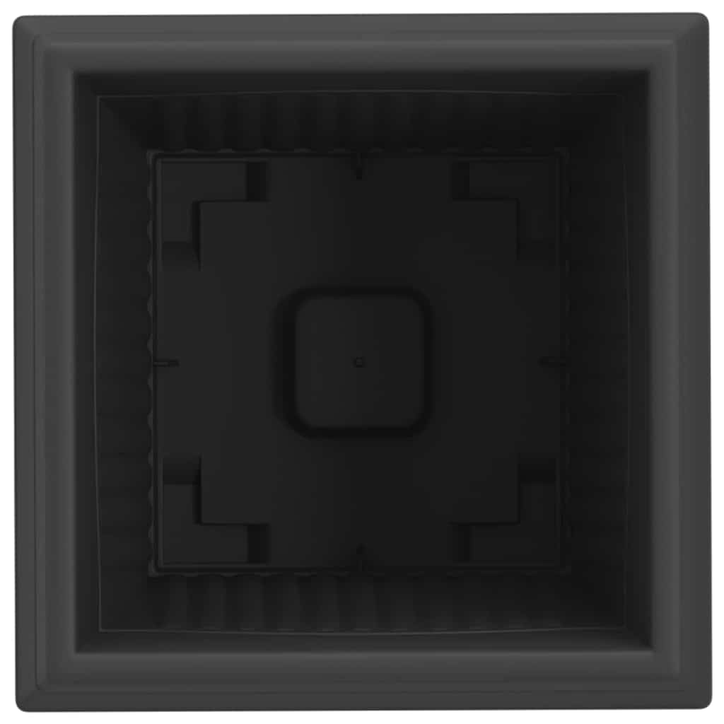 Kvadratna saksija za cvijeće 6 pcs Crna 28,5 x 28,5 x 22 cm