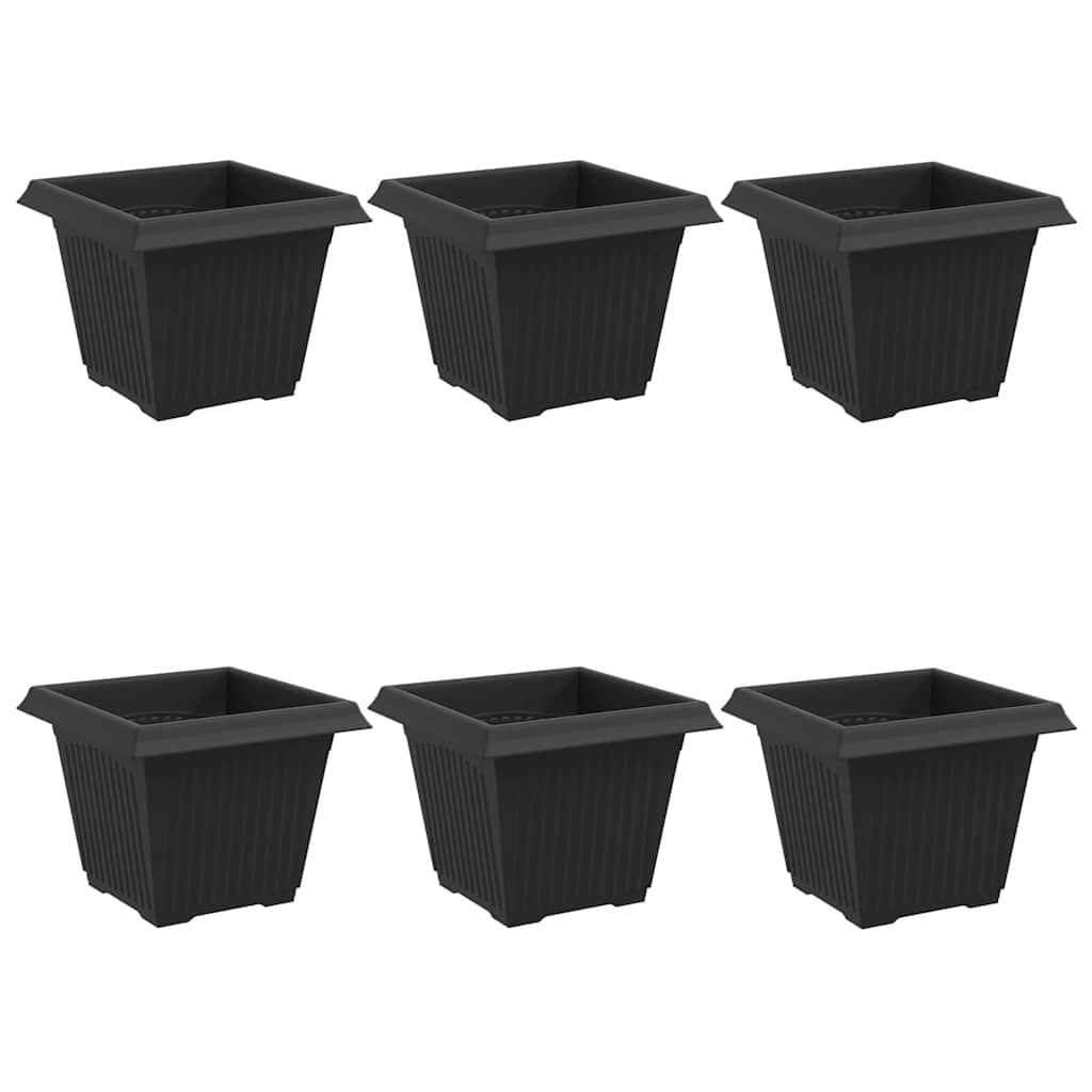 Kvadratna saksija za cvijeće 6 pcs Crna 33 x 33 x 26 cm