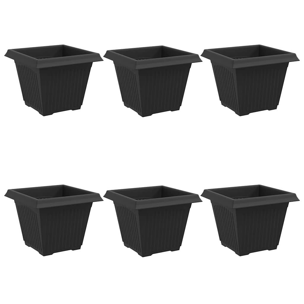 Kvadratna saksija za cvijeće 6 pcs Crna 38 x 38 x 30 cm