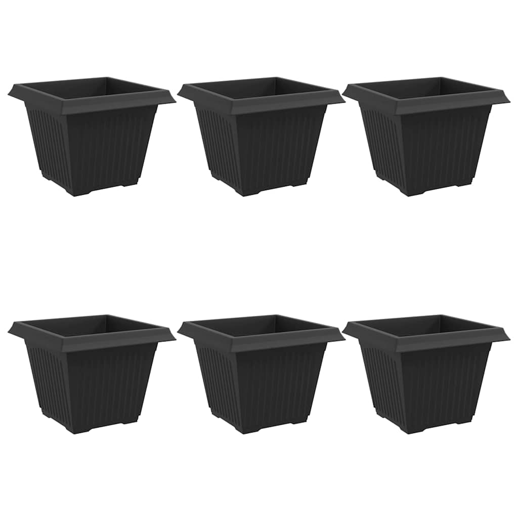 Kvadratna saksija za cvijeće 6 pcs Crna 43 x 43 x 33,5 cm