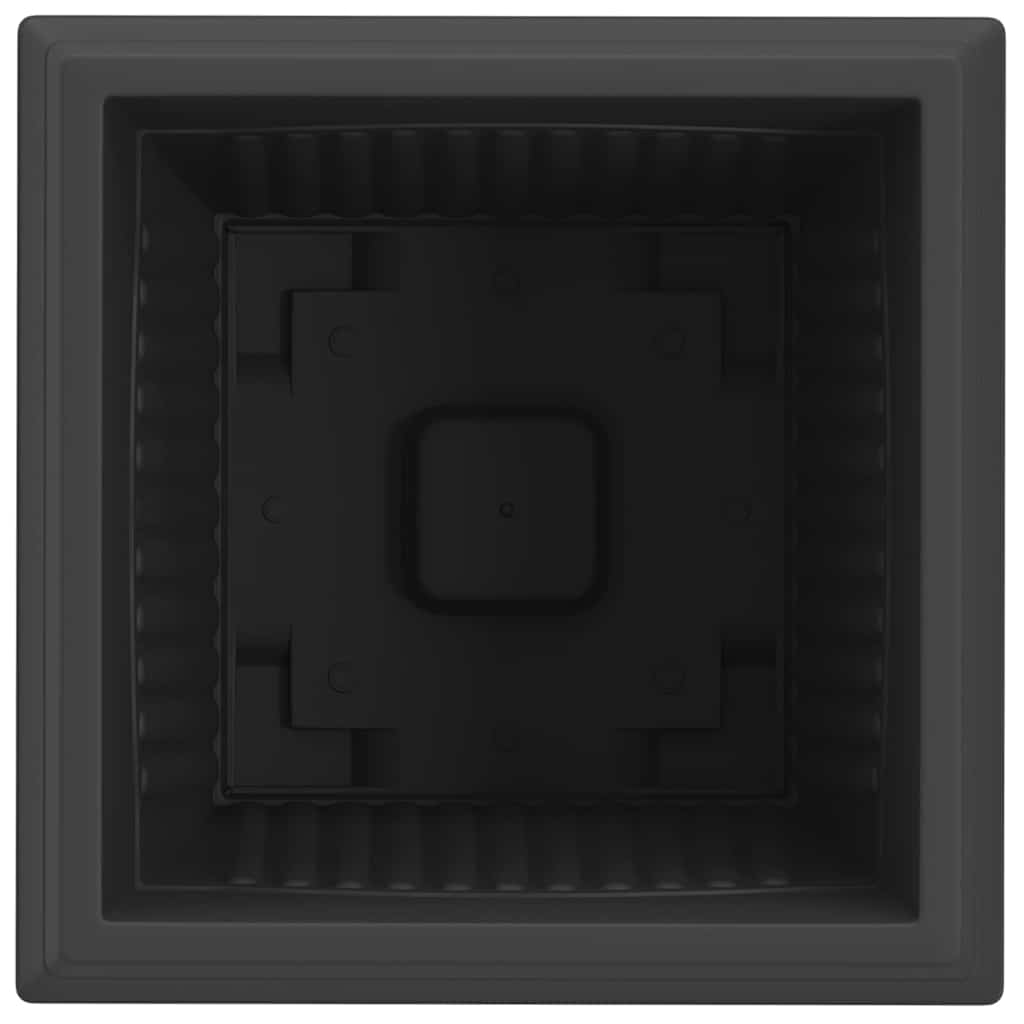 Kvadratna saksija za cvijeće 6 pcs Crna 43 x 43 x 33,5 cm