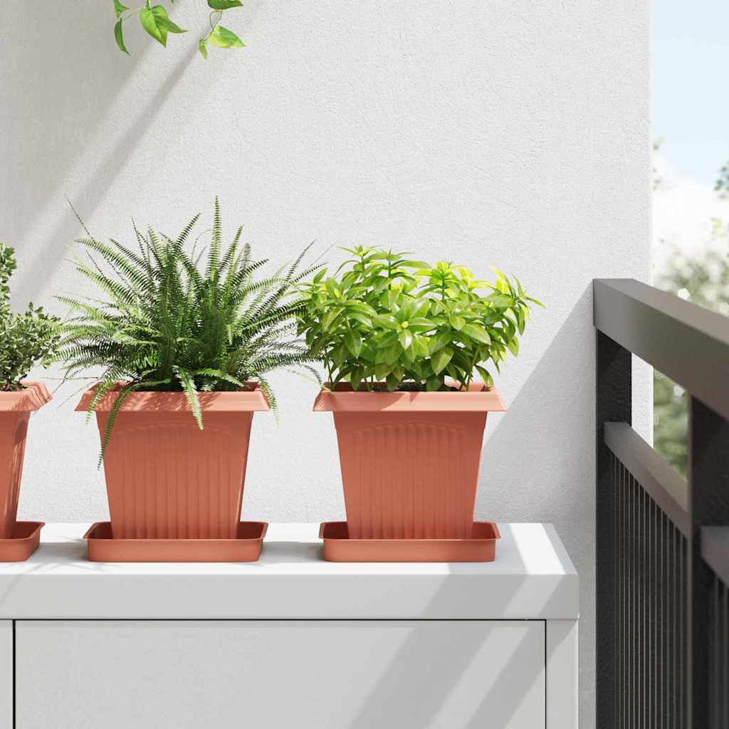 Kvadratna saksija za cvijeće 24 pcs Crvena cigla Plastika