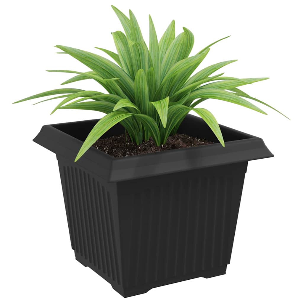 Kvadratna saksija za cvijeće 24 pcs Crna 23 x 23 x 17,5 cm