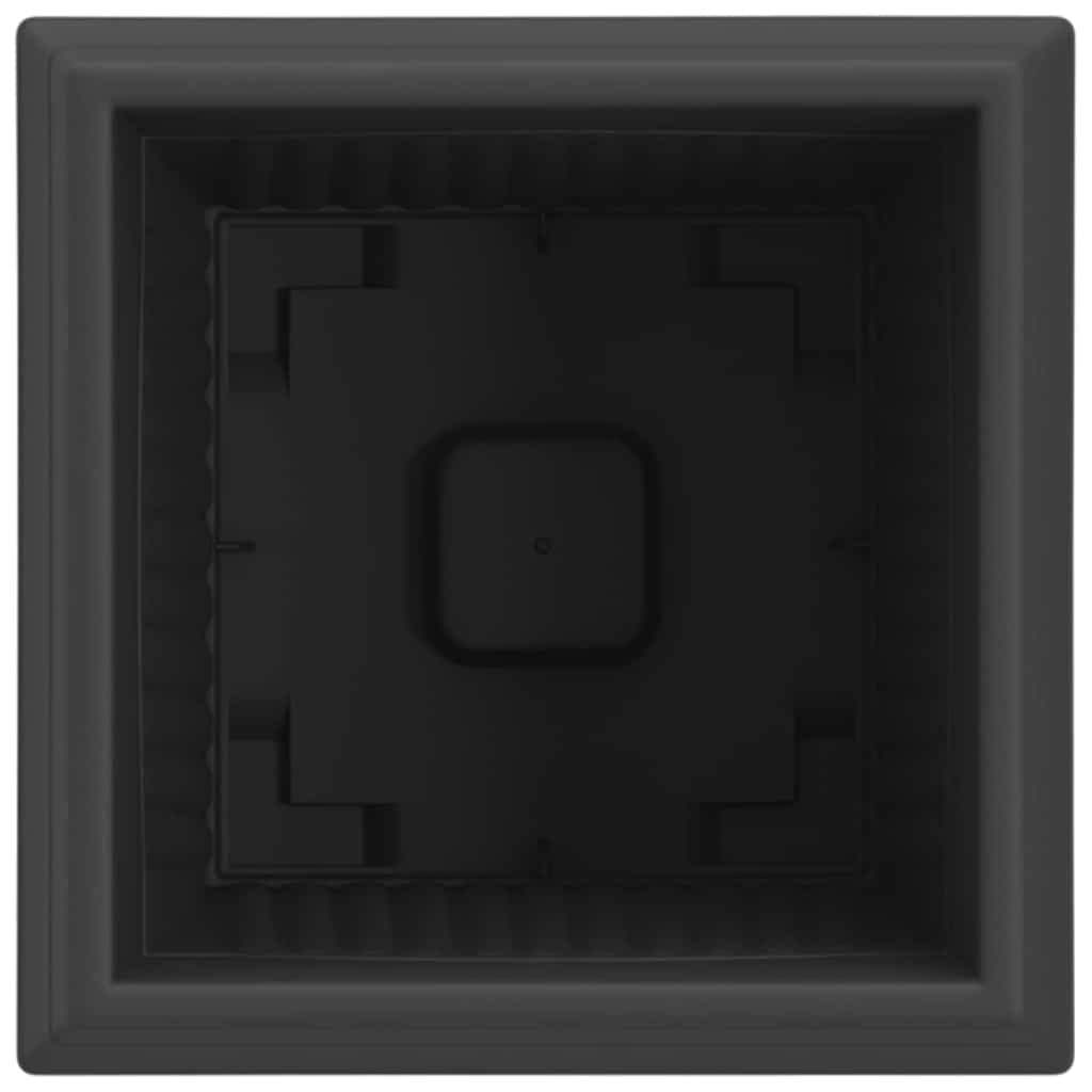 Kvadratna saksija za cvijeće 24 pcs Crna 23 x 23 x 17,5 cm