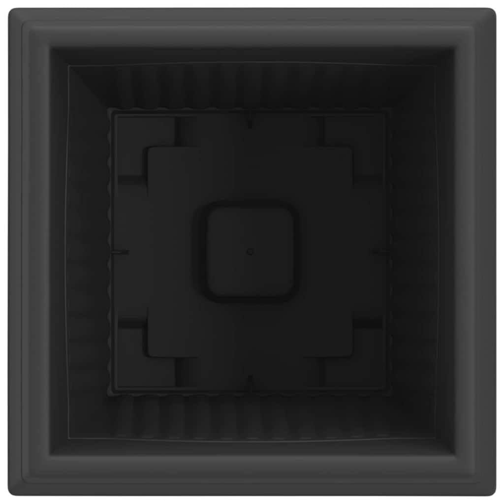 Kvadratna saksija za cvijeće 24 pcs Crna 38 x 38 x 30 cm