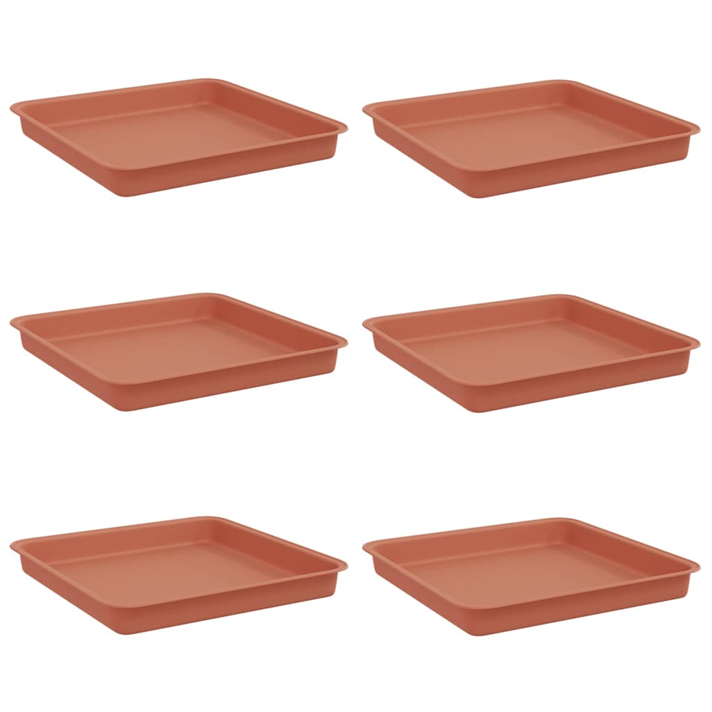 Kvadratna posuda za cvijeće 6 pcs Crvena cigla 18 x 18 x 2 cm