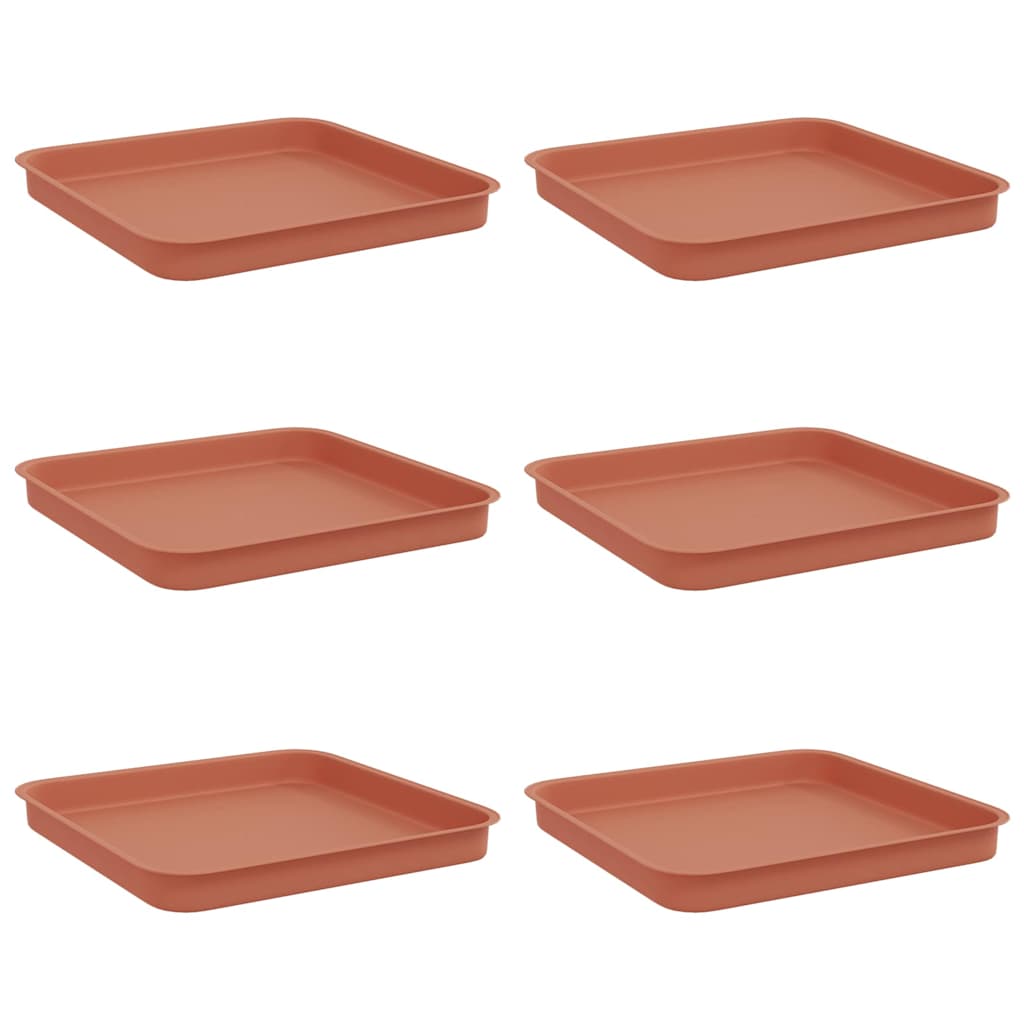 Kvadratna posuda za cvijeće 6 pcs Crvena cigla Plastika
