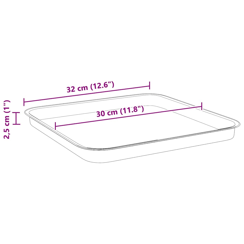 Kvadratna posuda za cvijeće 6 pcs Crvena cigla 32 x 32 x 2,5 cm