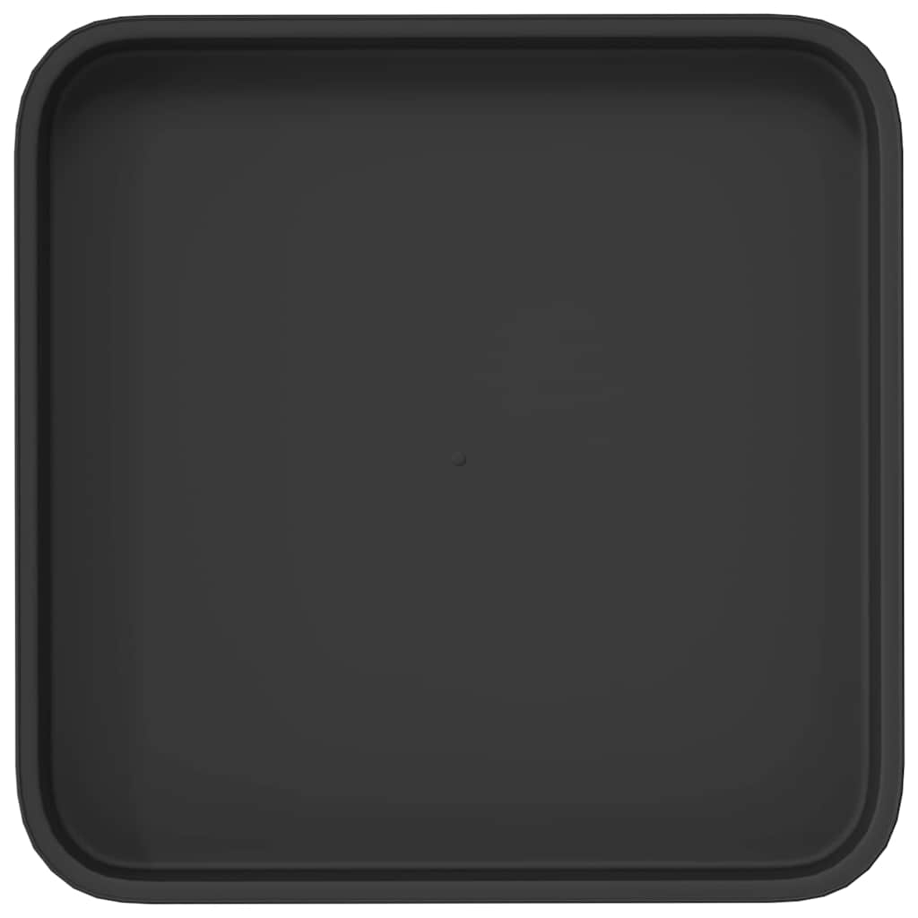 Kvadratna posuda za cvijeće 6 pcs Crna 25,5 x 25,5 x 2,5 cm