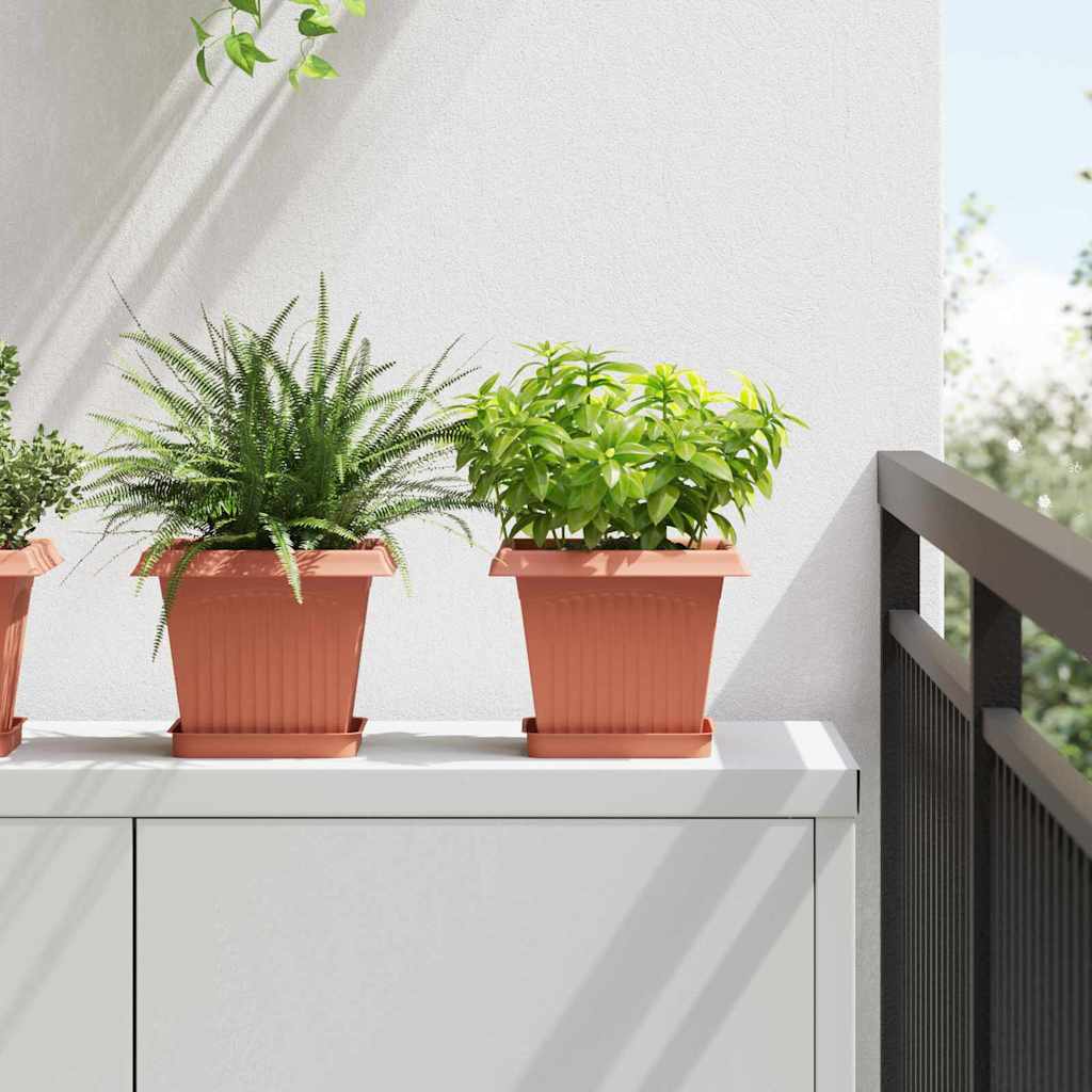 Kvadratna posuda za cvijeće 24 pcs Crvena cigla 15 x 15 x 2 cm