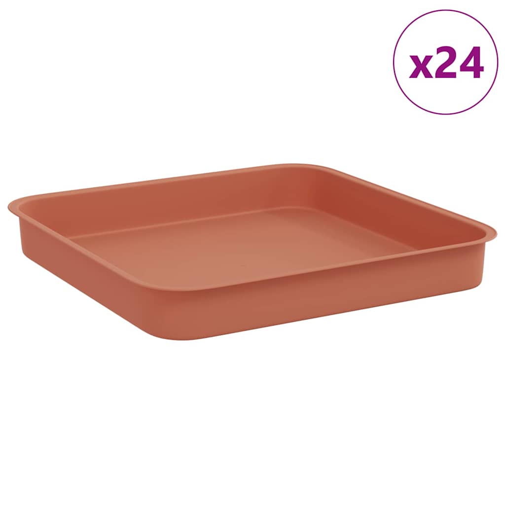 Kvadratna posuda za cvijeće 24 pcs Crvena cigla 15 x 15 x 2 cm