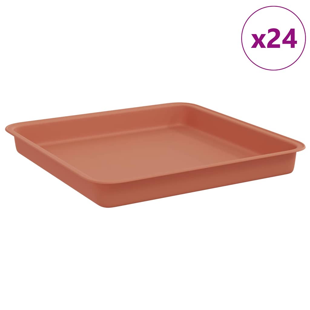 Kvadratna posuda za cvijeće 24 pcs Crvena cigla 18 x 18 x 2 cm