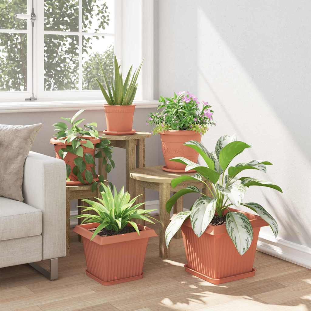Kvadratna posuda za cvijeće 24 pcs Crvena cigla 21 x 21 x 2 cm