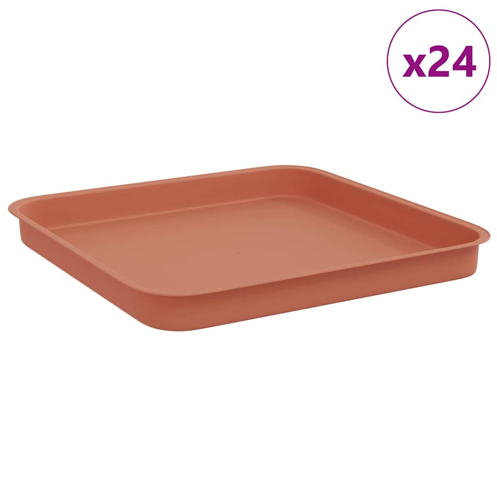 Kvadratna posuda za cvijeće 24 pcs Crvena cigla 21 x 21 x 2 cm