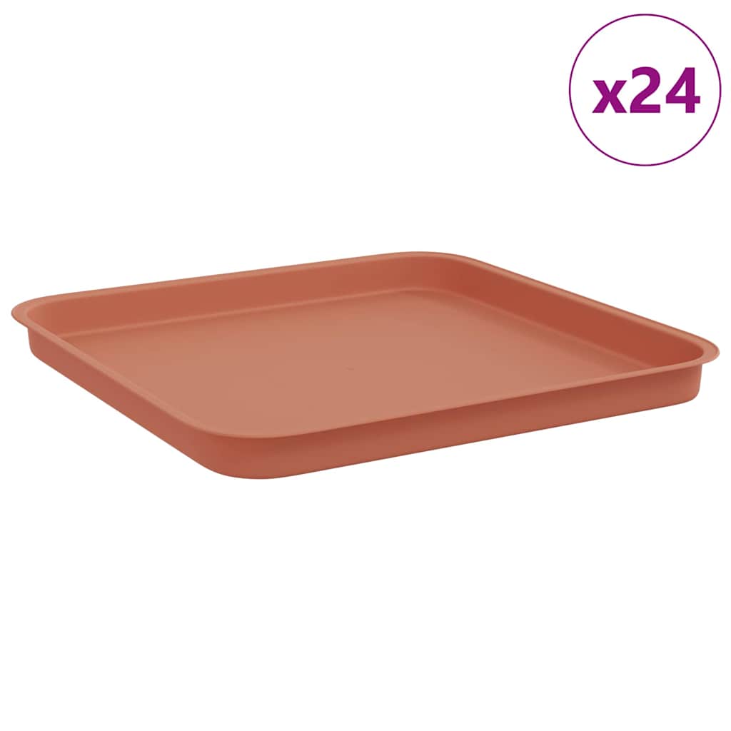 Kvadratna posuda za cvijeće 24 pcs Crvena cigla Plastika