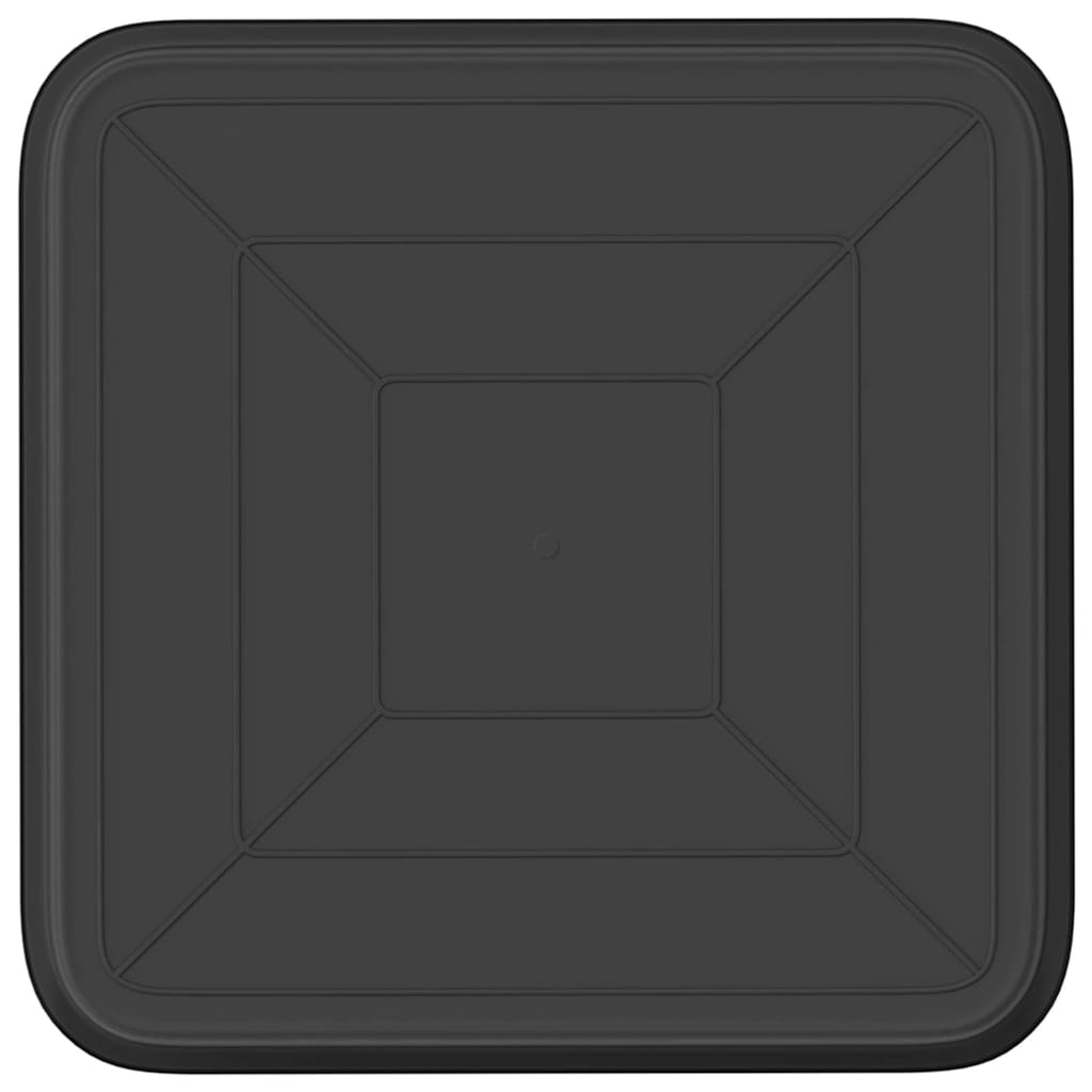 Kvadratna posuda za cvijeće 24 pcs Crna 15 x 15 x 2 cm Plastika