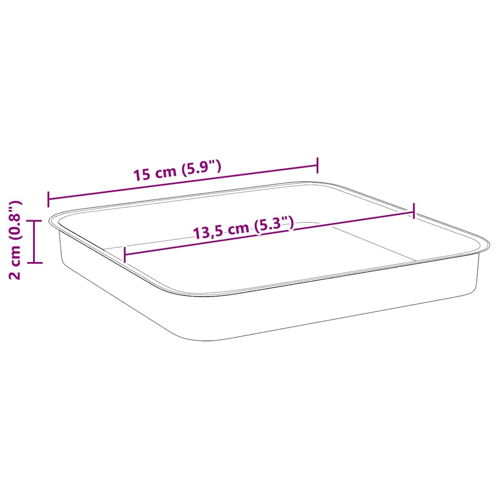Kvadratna posuda za cvijeće 24 pcs Crna 15 x 15 x 2 cm Plastika