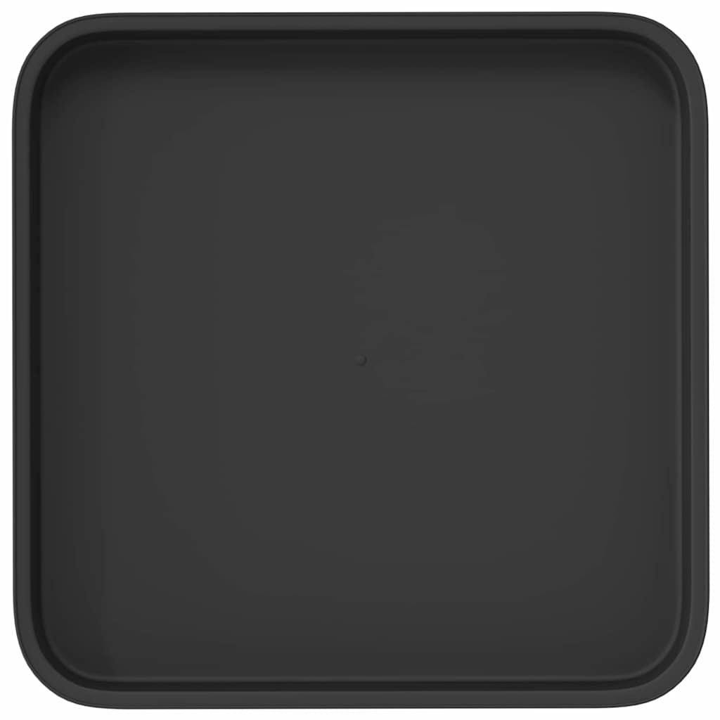Kvadratna posuda za cvijeće 24 pcs Crna 21 x 21 x 2 cm Plastika