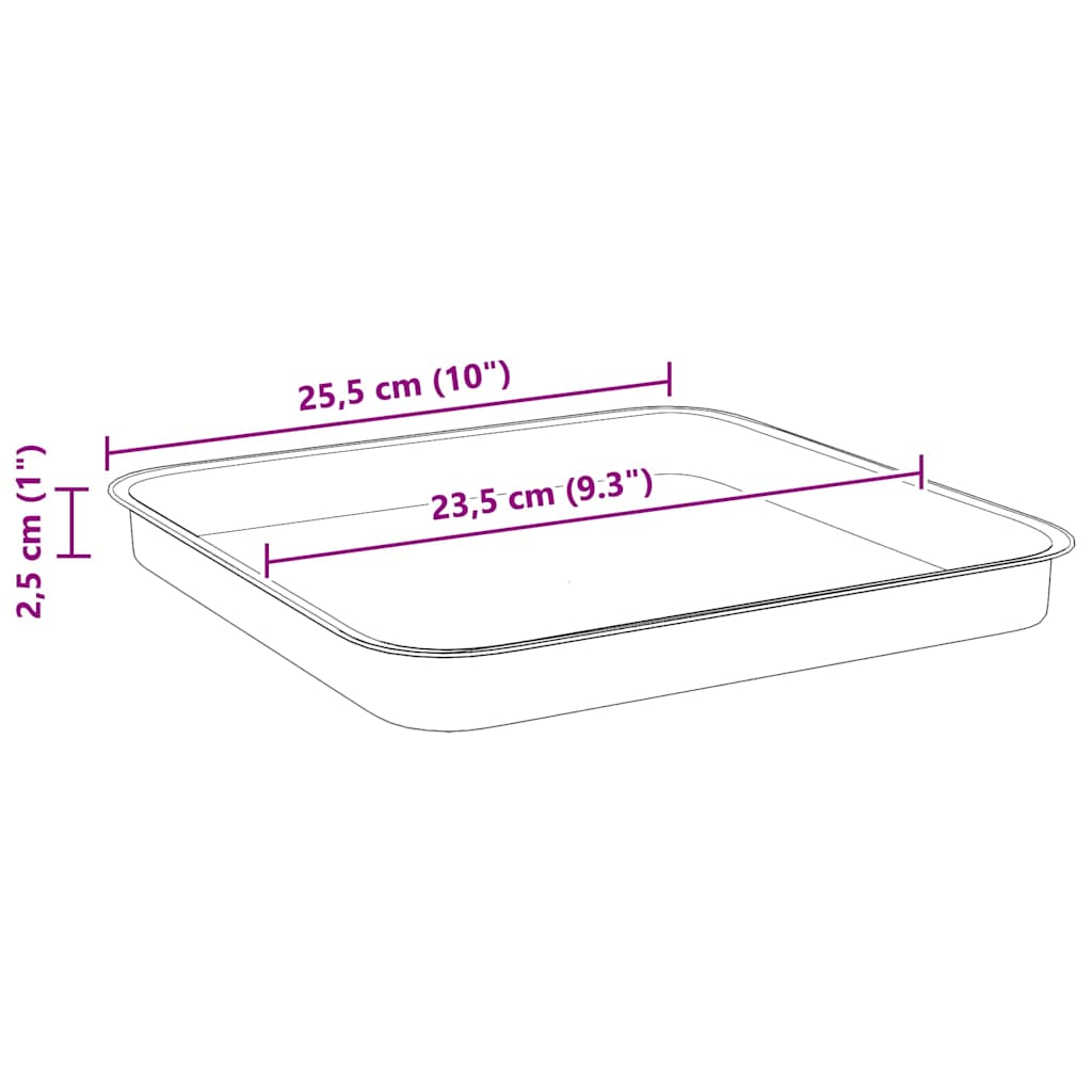 Kvadratna posuda za cvijeće 24 pcs Crna 25,5 x 25,5 x 2,5 cm