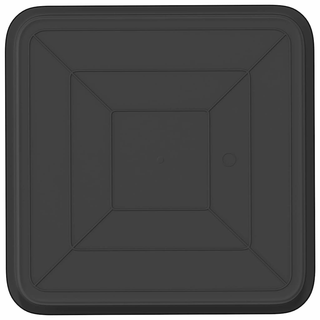 Kvadratna posuda za cvijeće 24 pcs Crna 36 x 36 x 2.5 cm