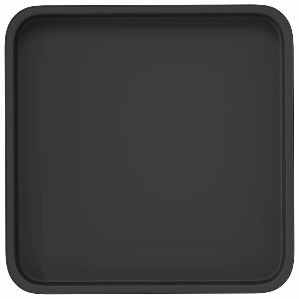Kvadratna posuda za cvijeće 24 pcs Crna 36 x 36 x 2.5 cm