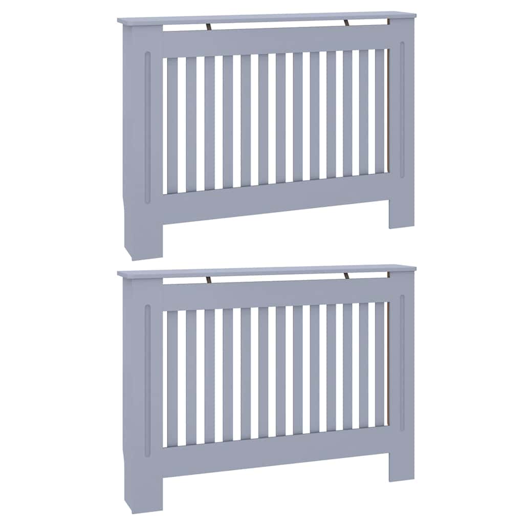 Pokrivač radijatora 2 pcs Siva 112 x 19 x 81,5 cm