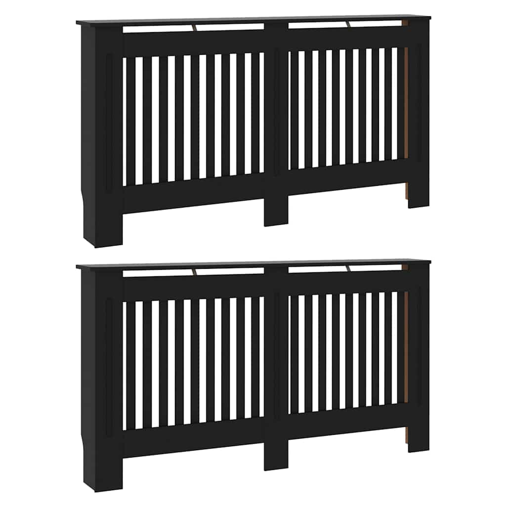 Pokrivač radijatora 2 pcs Crna 152 x 19 x 81,5 cm