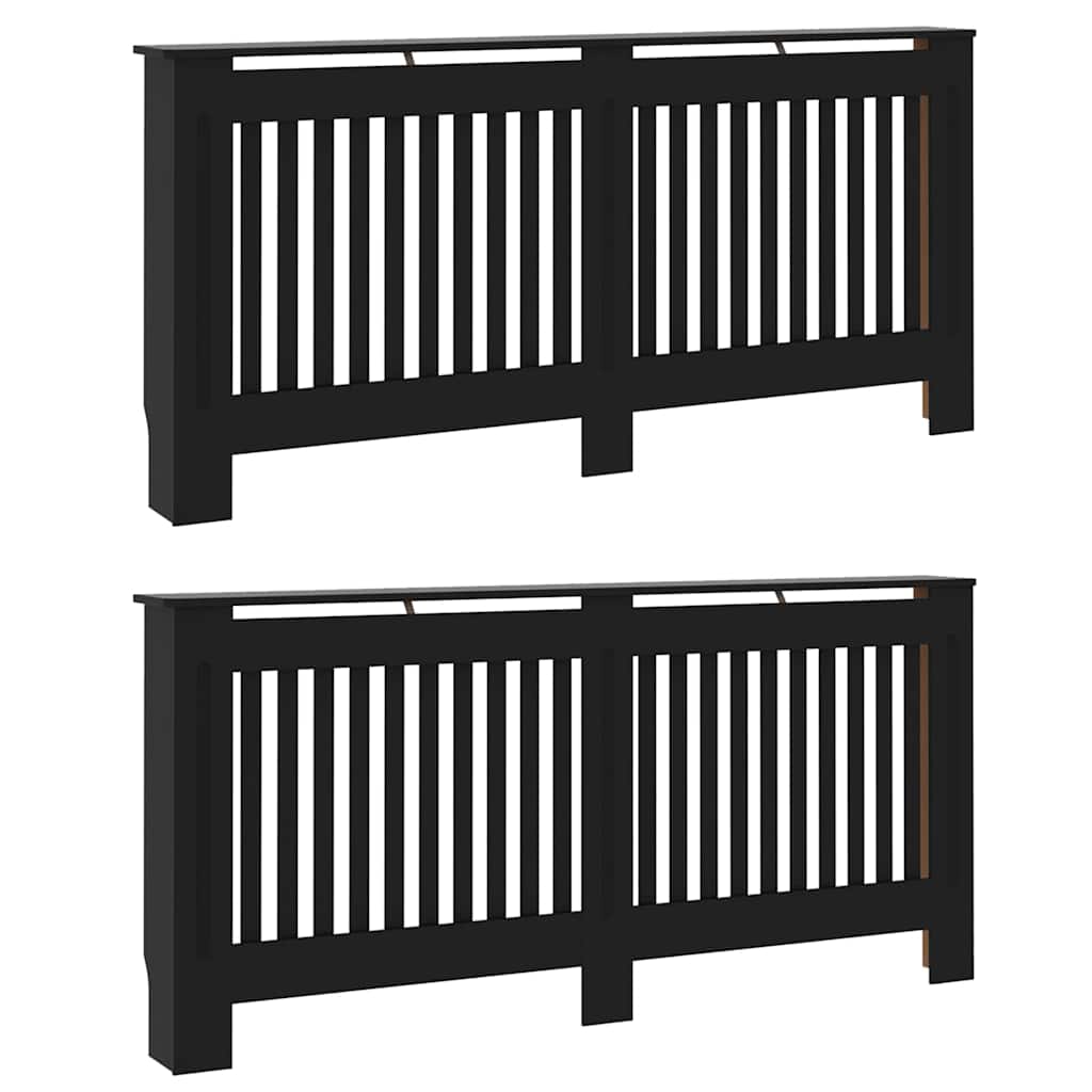 Pokrivač radijatora 2 pcs Crna 172 x 19 x 81,5 cm