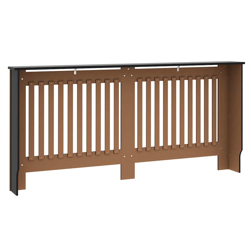 Pokrivač radijatora 2 pcs Crna 172 x 19 x 81,5 cm