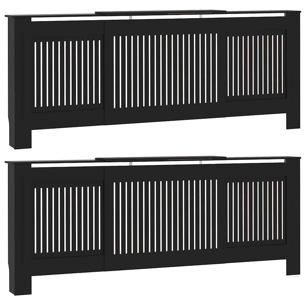 Pokrivač radijatora 2 pcs Crna 205 x 20,5 x 81,5 cm