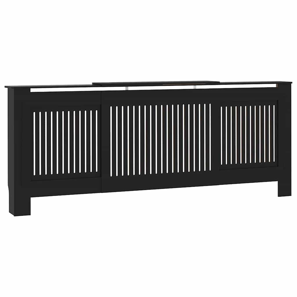 Pokrivač radijatora 2 pcs Crna 205 x 20,5 x 81,5 cm