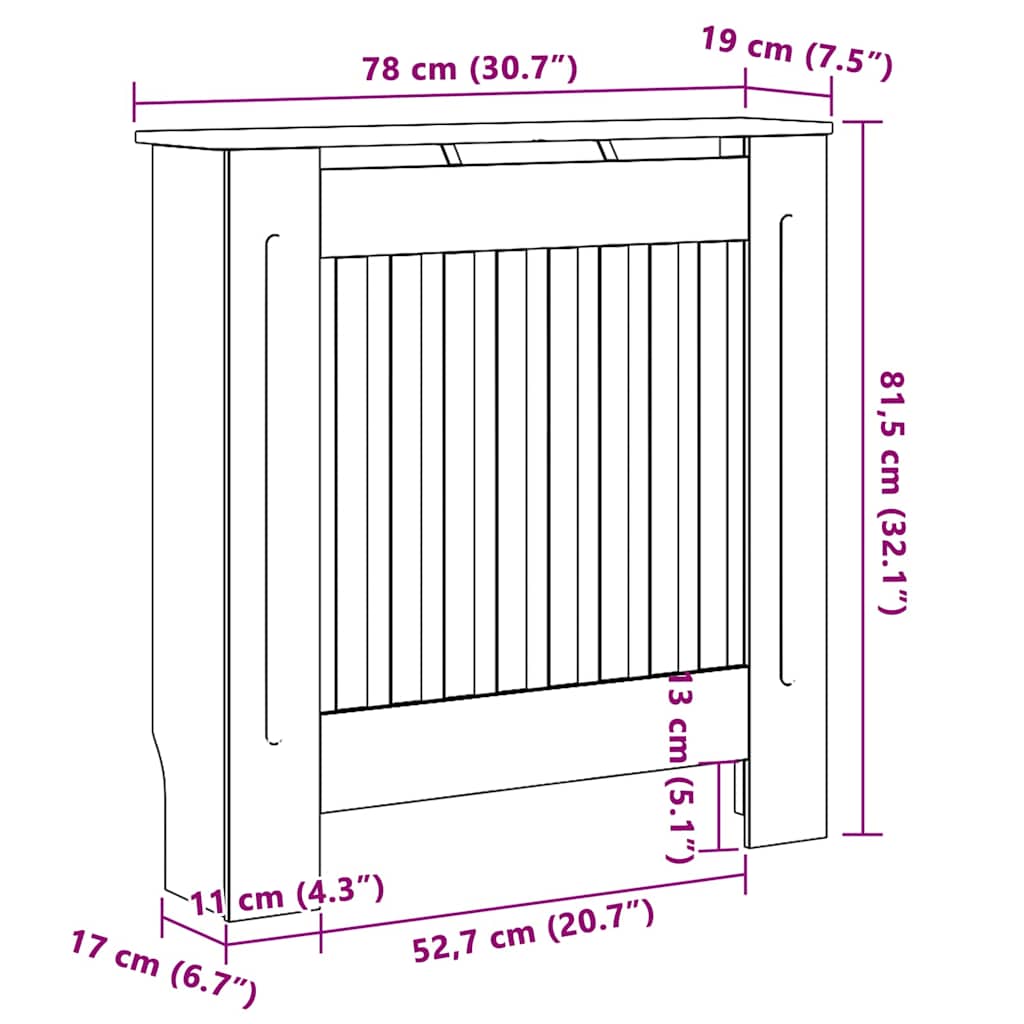 Pokrivač radijatora 2 pcs Bijelo 78 x 19 x 81,5 cm
