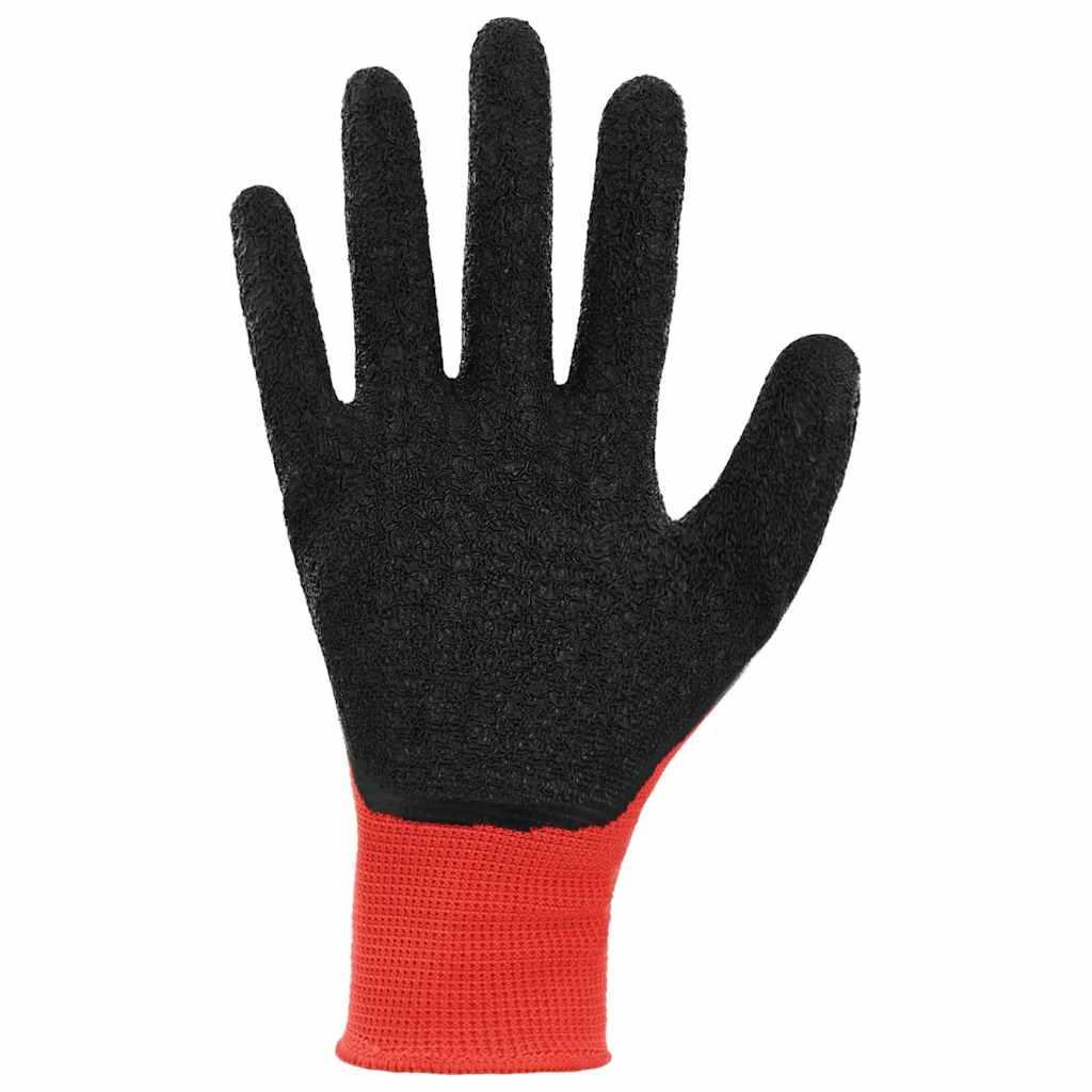 Rukavice za rad 24 pcs Crvena i Crna 7 / S Lateks premaz