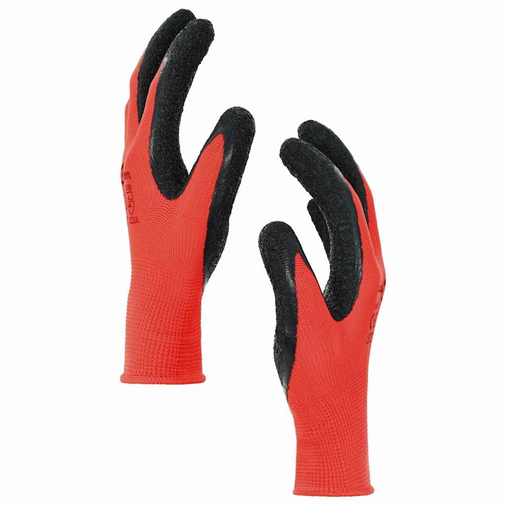 Rukavice za rad 24 pcs Crvena i Crna 7 / S Lateks premaz