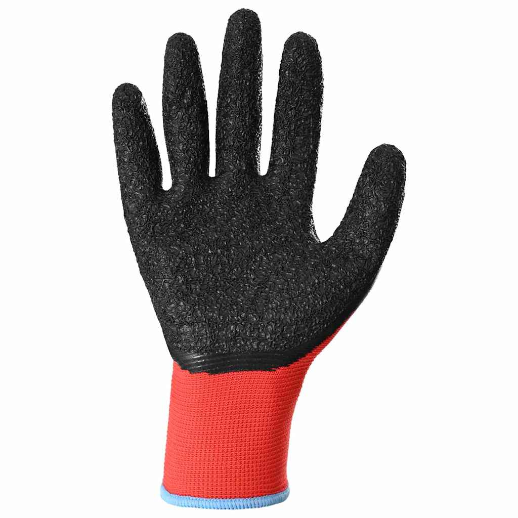 Rukavice za rad 12 pcs Crvena i Crna 9 / l Lateks premaz