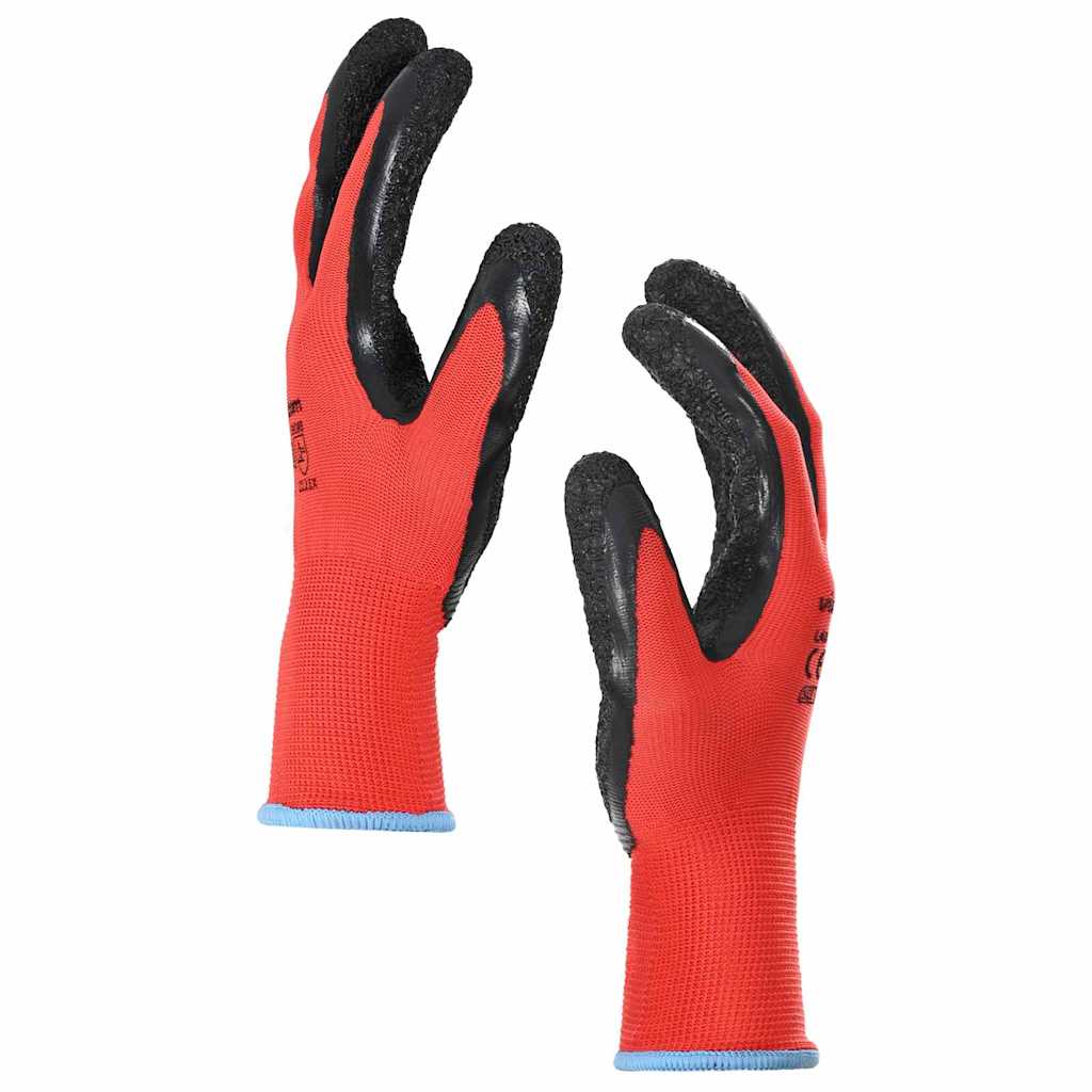 Rukavice za rad 12 pcs Crvena i Crna 9 / l Lateks premaz