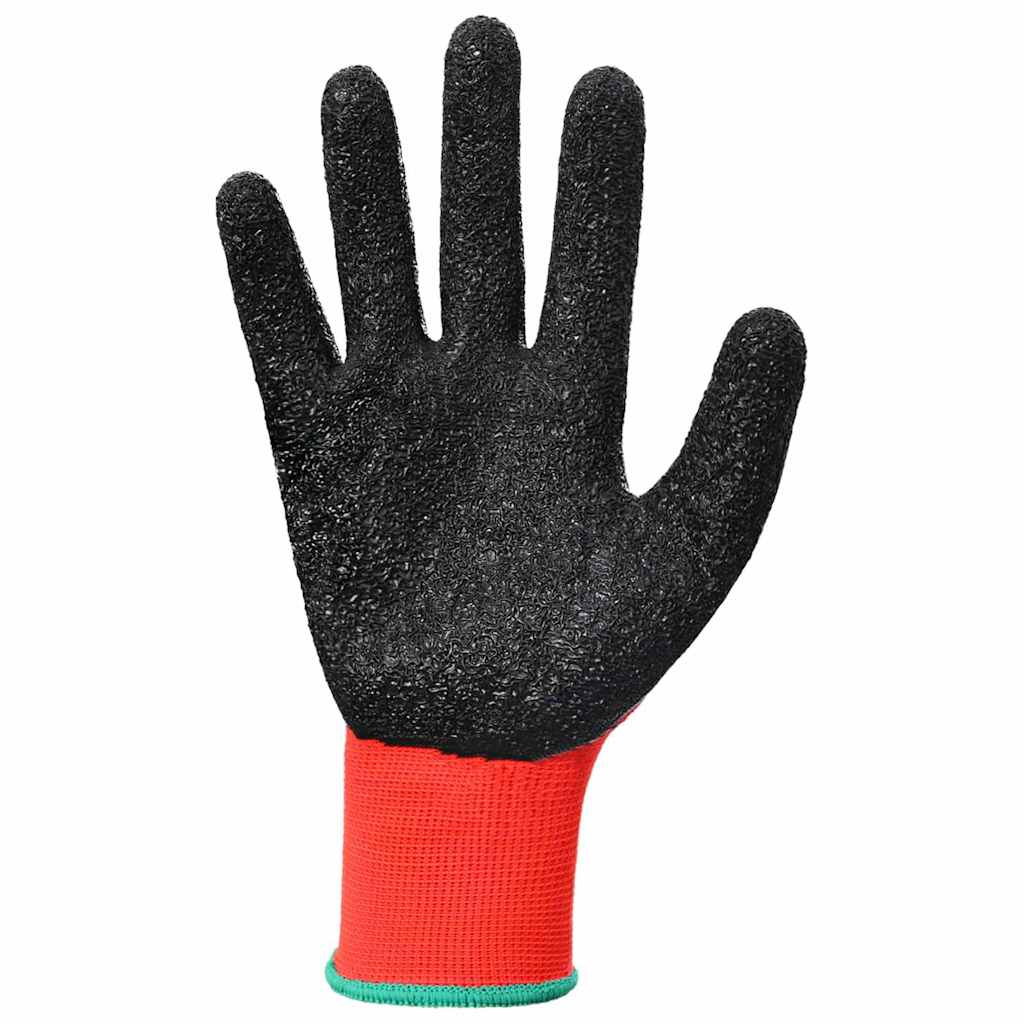 Rukavice za rad 12 pcs Crvena i Crna 11 / XXL Lateks premaz