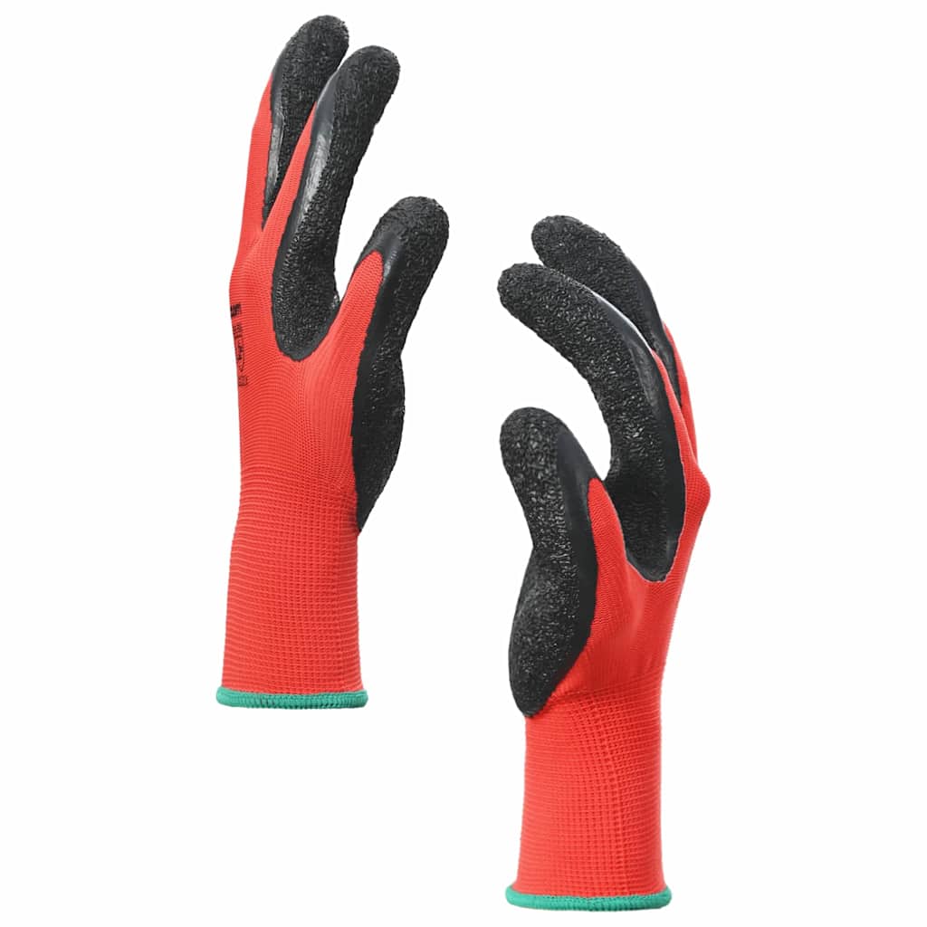 Rukavice za rad 12 pcs Crvena i Crna 11 / XXL Lateks premaz