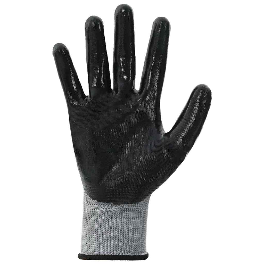 Rukavice za rad 12 pcs Siva i crna 10 / xl Poliester