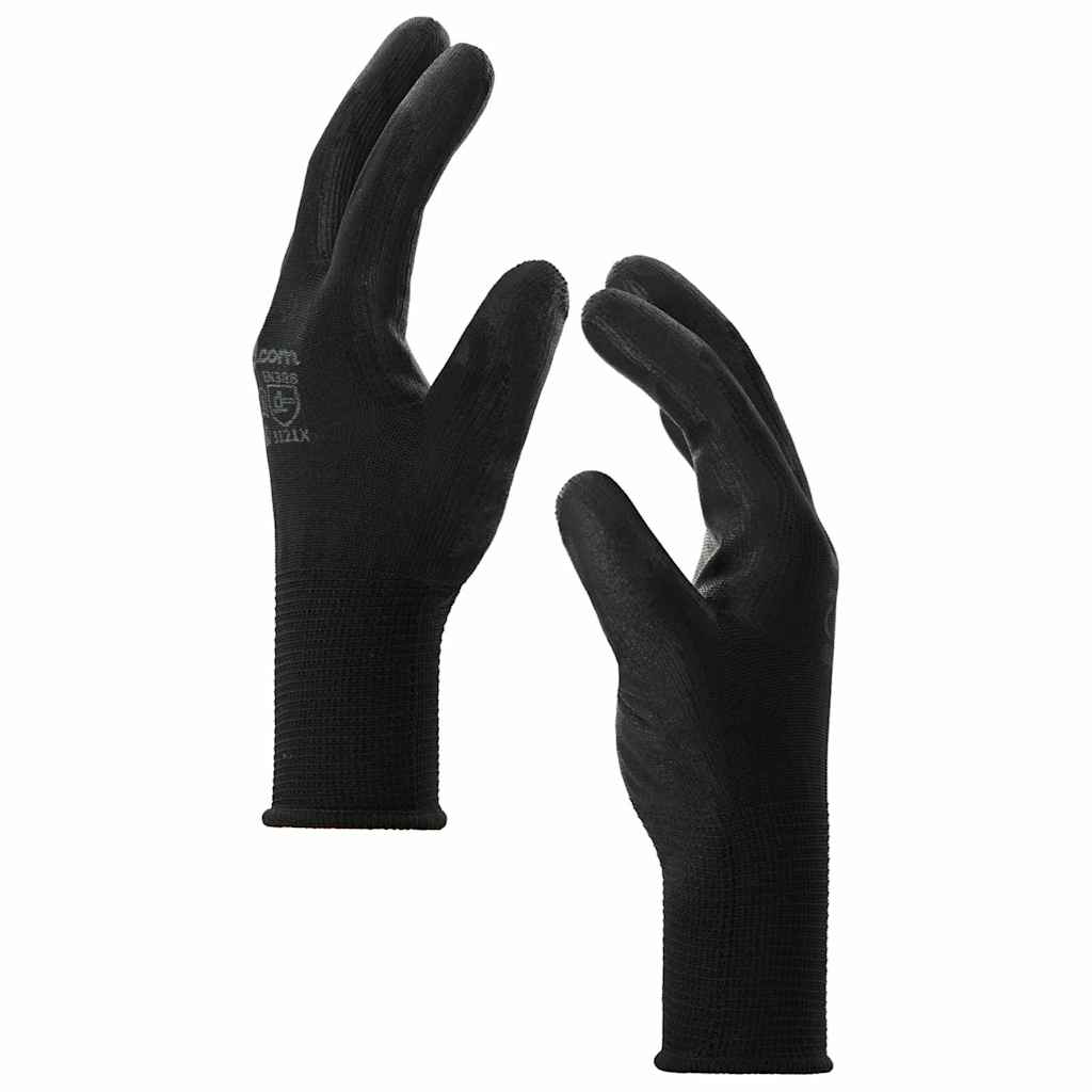 Rukavice za rad 12 pcs Crna 10 / xl Poliester
