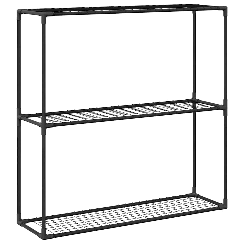 3-složni stalak za biljke Crna 100 x 32 x 102 cm Čelik