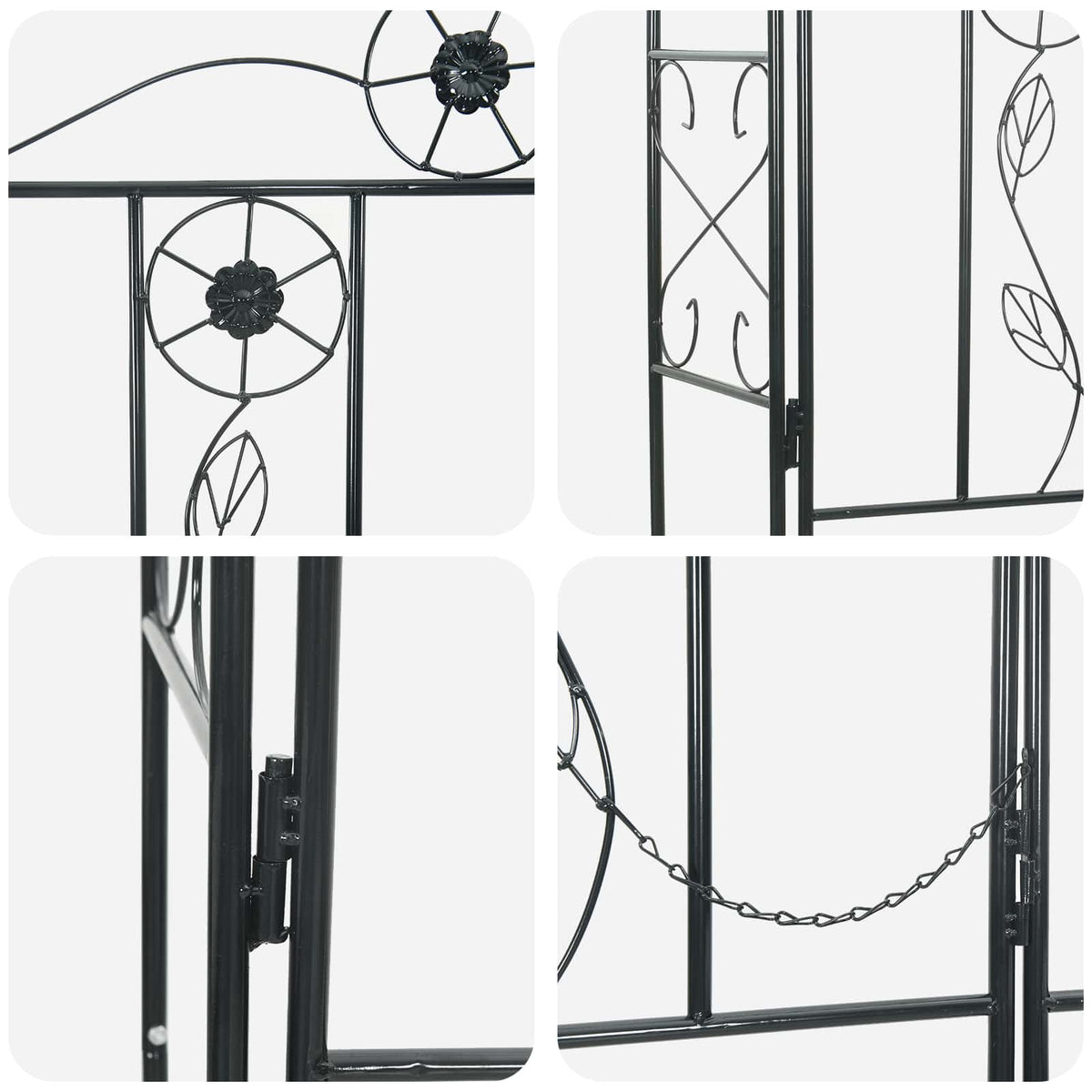 Vrtni Luk Jednobojno Crna 115 x 37 x 226 cm