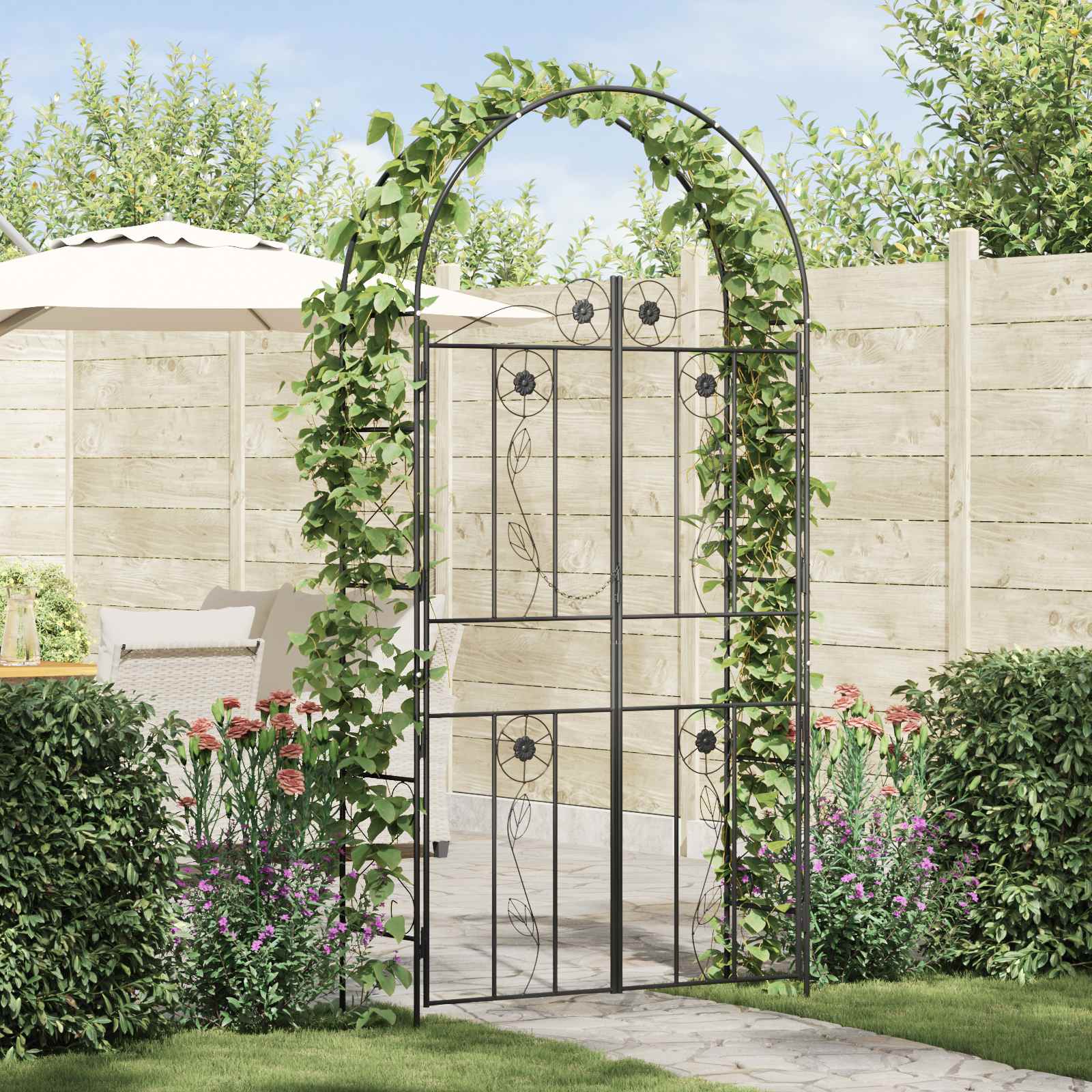 Vrtni Luk Jednobojno Crna 115 x 37 x 226 cm