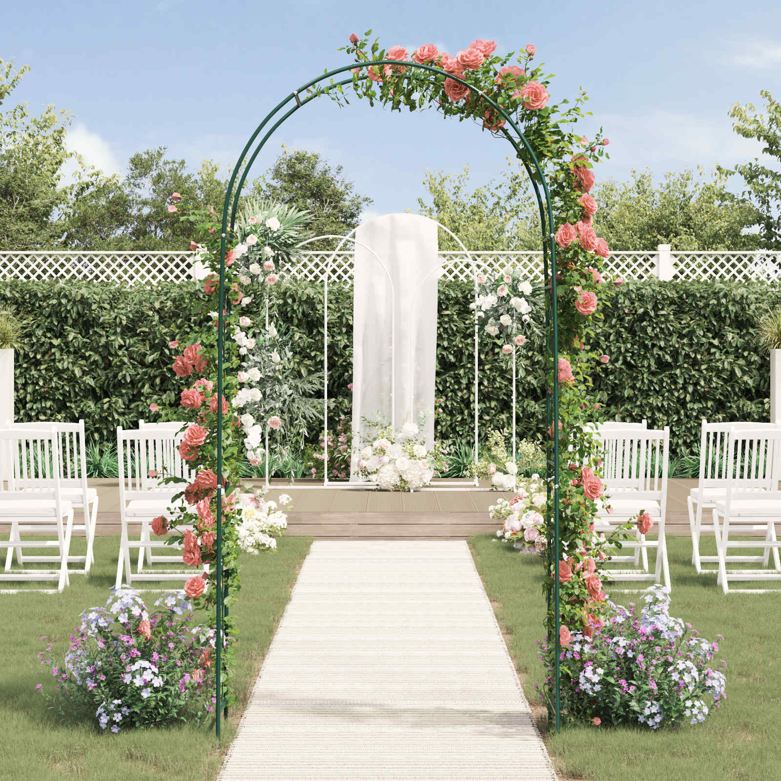 Vrtni Luk Cvjetni Zelena 115 x 37 x 231 cm