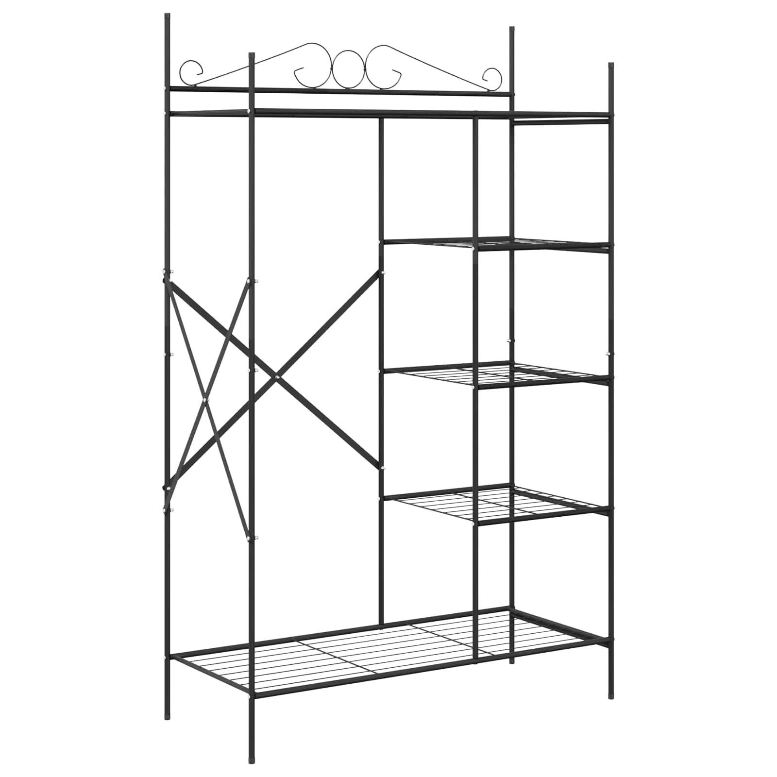 Otvoreni ormar s policom Crna 104,5 x 45 x 172 cm Čelik