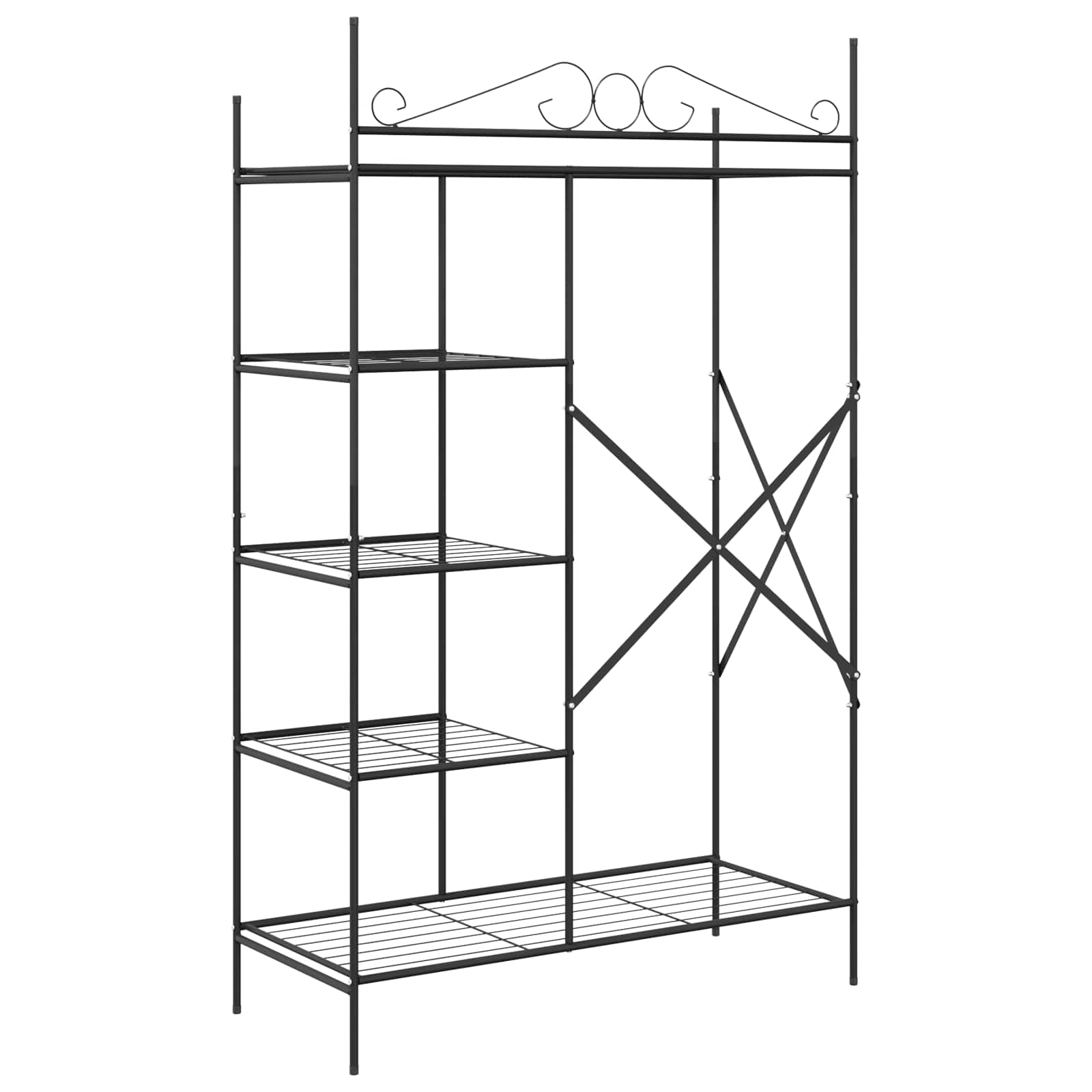 Otvoreni ormar s policom Crna 104,5 x 45 x 172 cm Čelik
