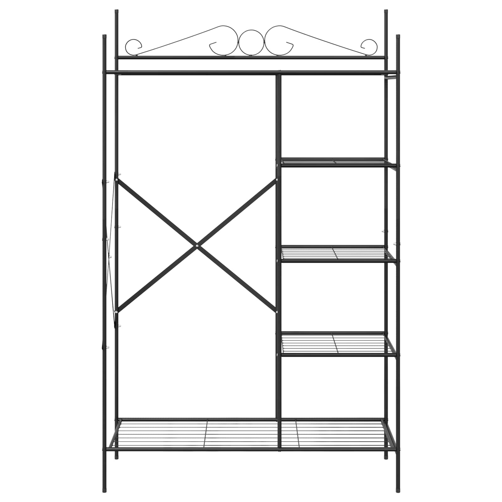 Otvoreni ormar s policom Crna 104,5 x 45 x 172 cm Čelik