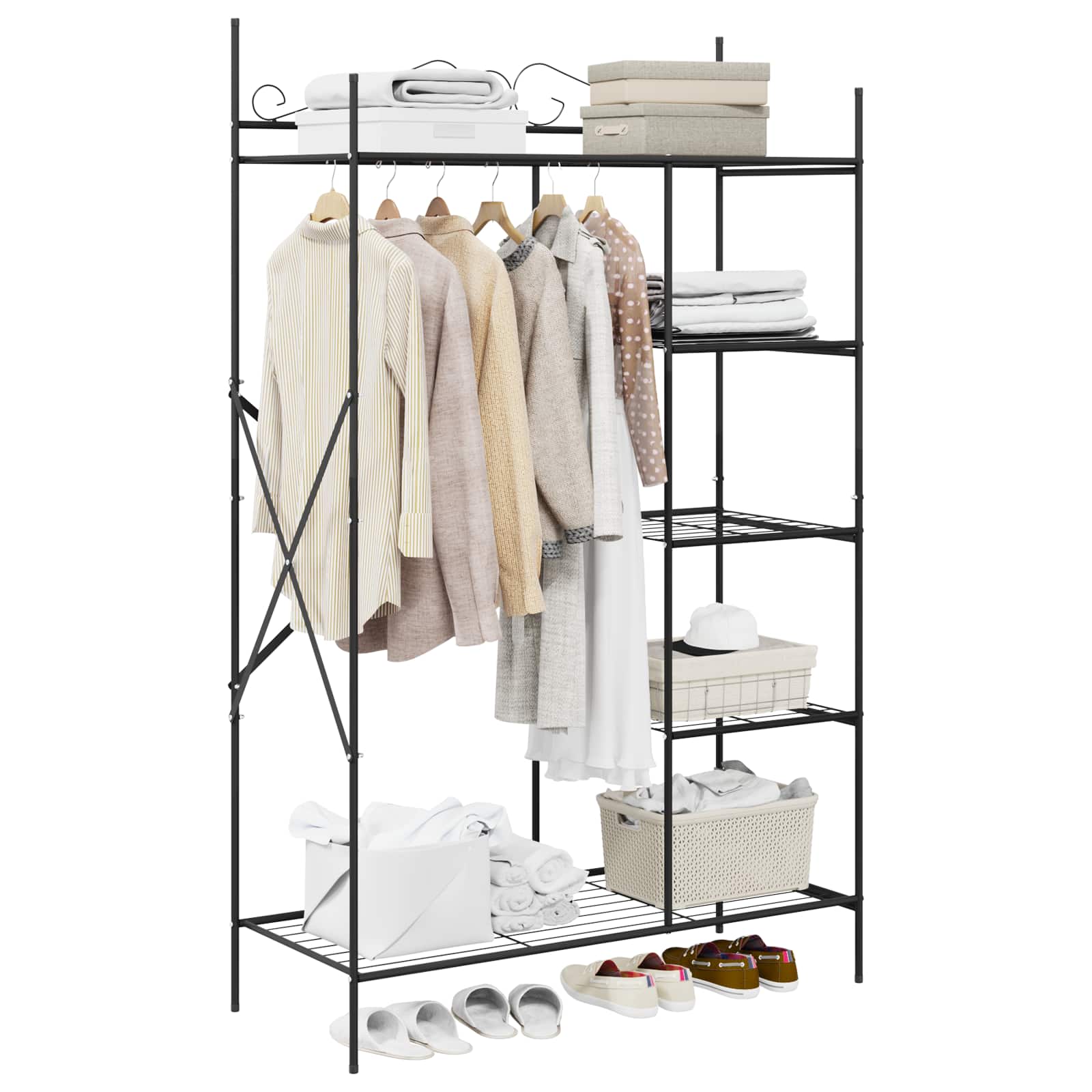 Otvoreni ormar s policom Crna 104,5 x 45 x 172 cm Čelik