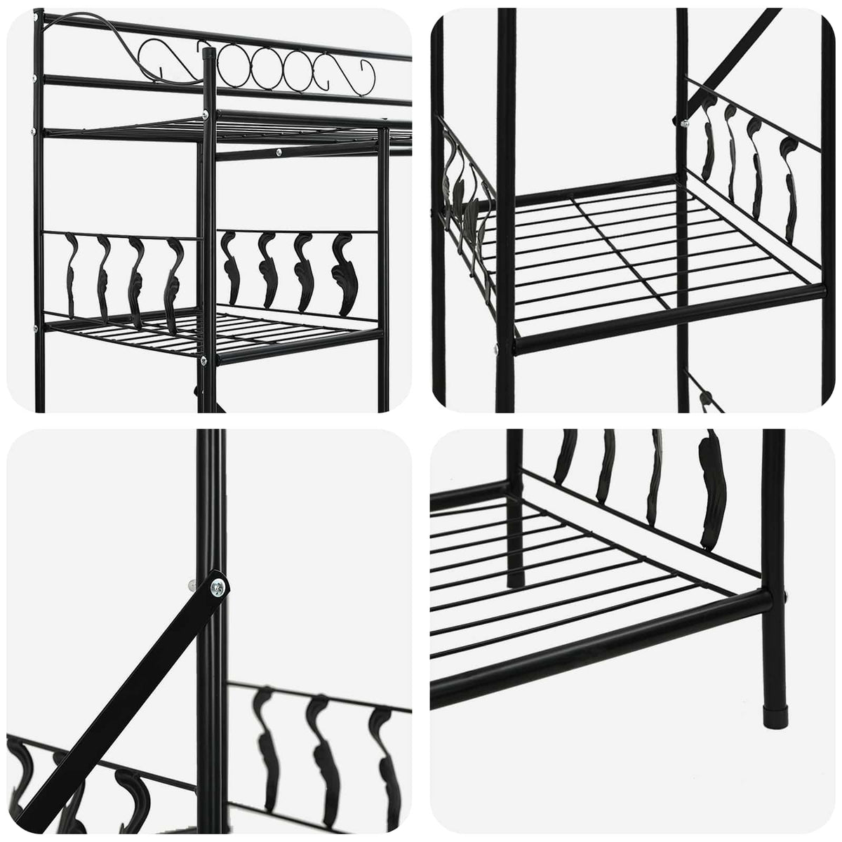 Otvoreni ormar s policom Crna 101 x 43 x 188 cm Čelik